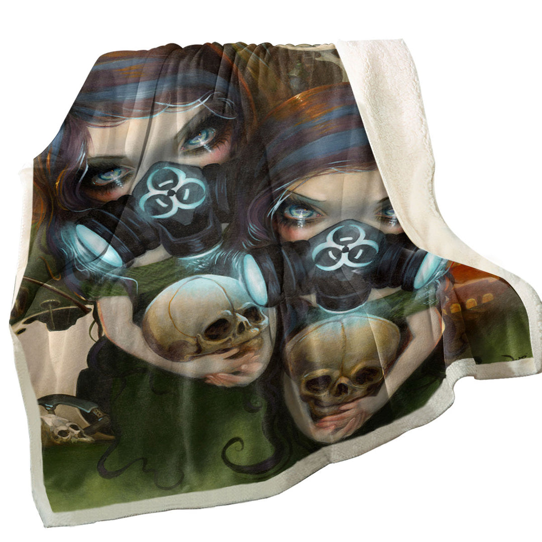 Cool Sofa Blankets Hazardous Beauties Post Apocalyptic Art Girls