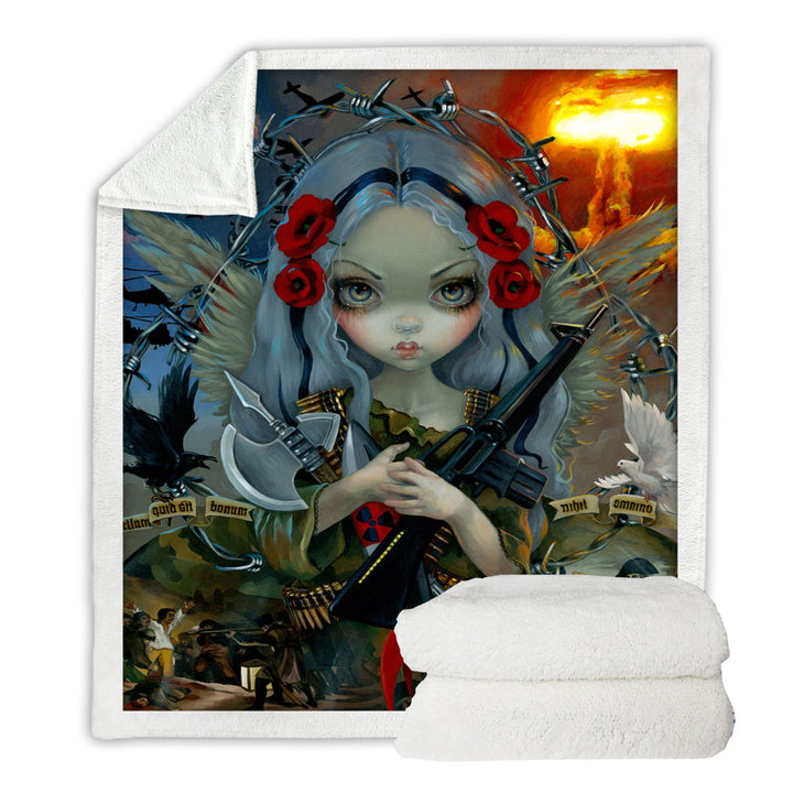 Cool Sofa Blankets History Art Unseelie Court War Beautiful Angel Girl