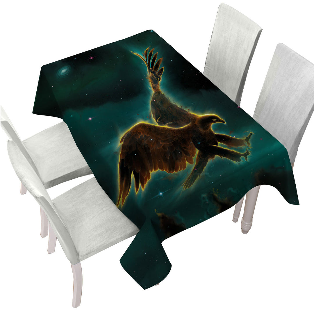 Cool Space Art Galaxy Eagle Tablecloth