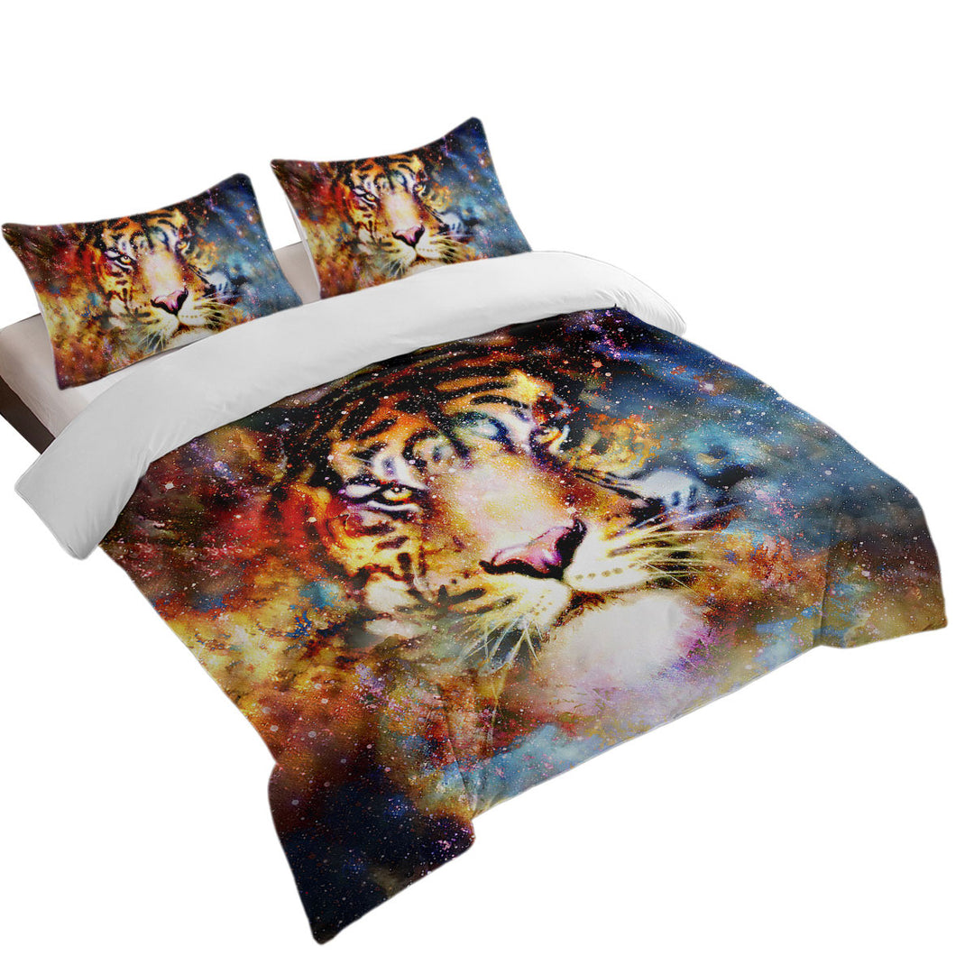 Cool Space Tiger Quilt Cover Sets