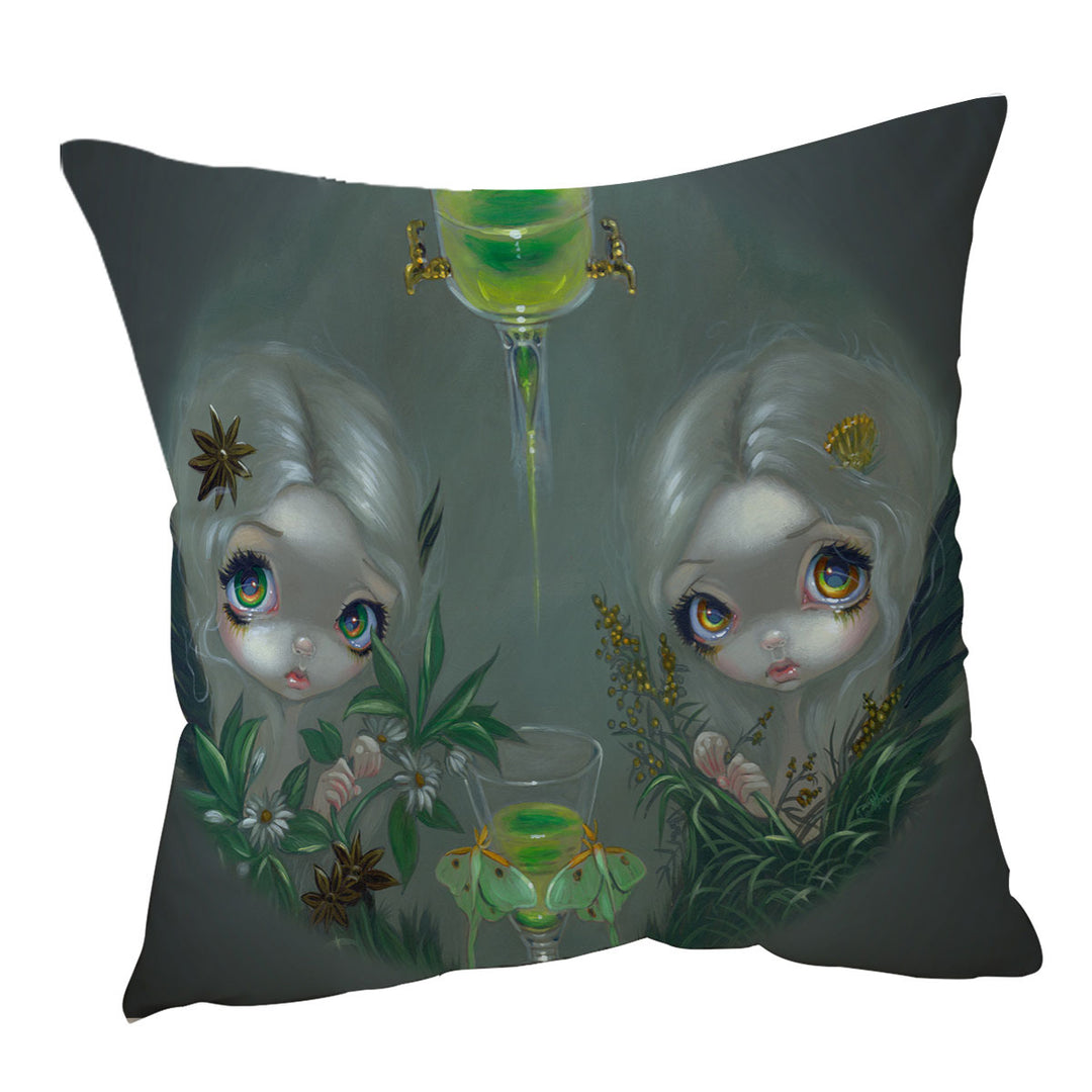 Cool Throw Pillows Anise and Artemesia Two Absinthe Fairy Twin