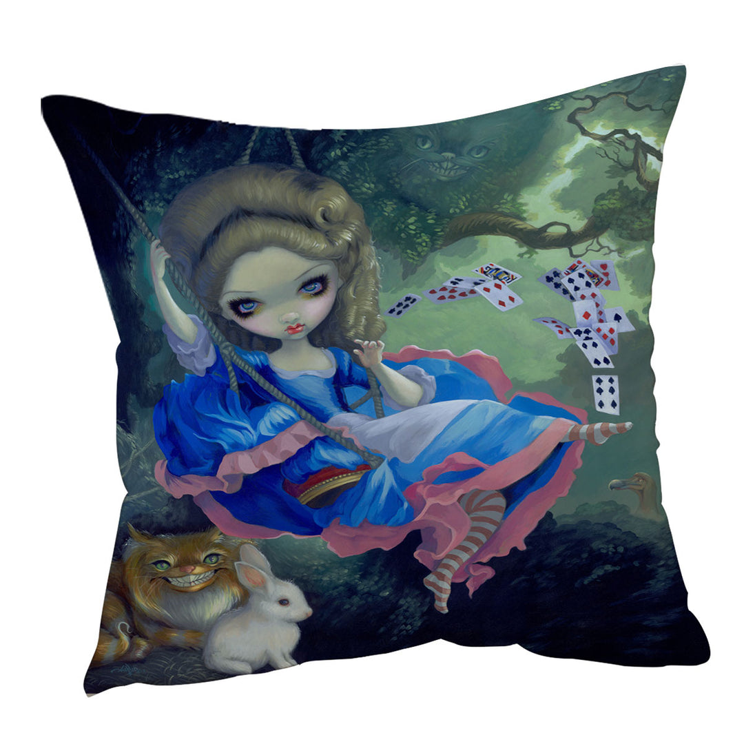 Cool Throw Pillows Fantasy Alice in Fragonard_s Swing