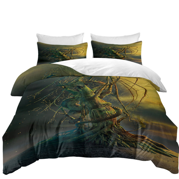 Cool Tree Dragon Art Fantasy Duvet Cover