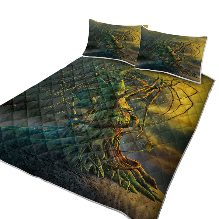 Cool Tree Dragon Art Fantasy Summer Quilt