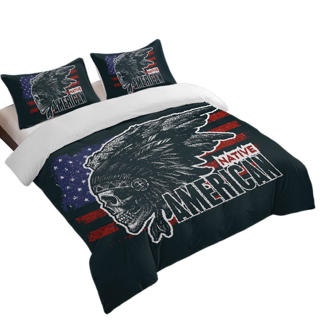 Cool USA Native American Chief Skull Best Duvet Covers