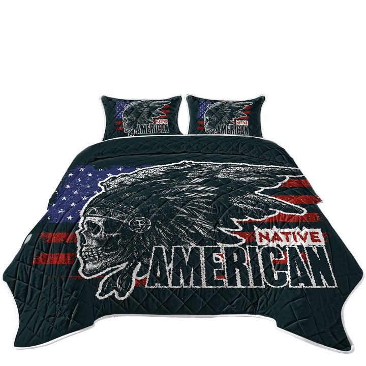 Cool USA Native American Chief Skull Coverlets