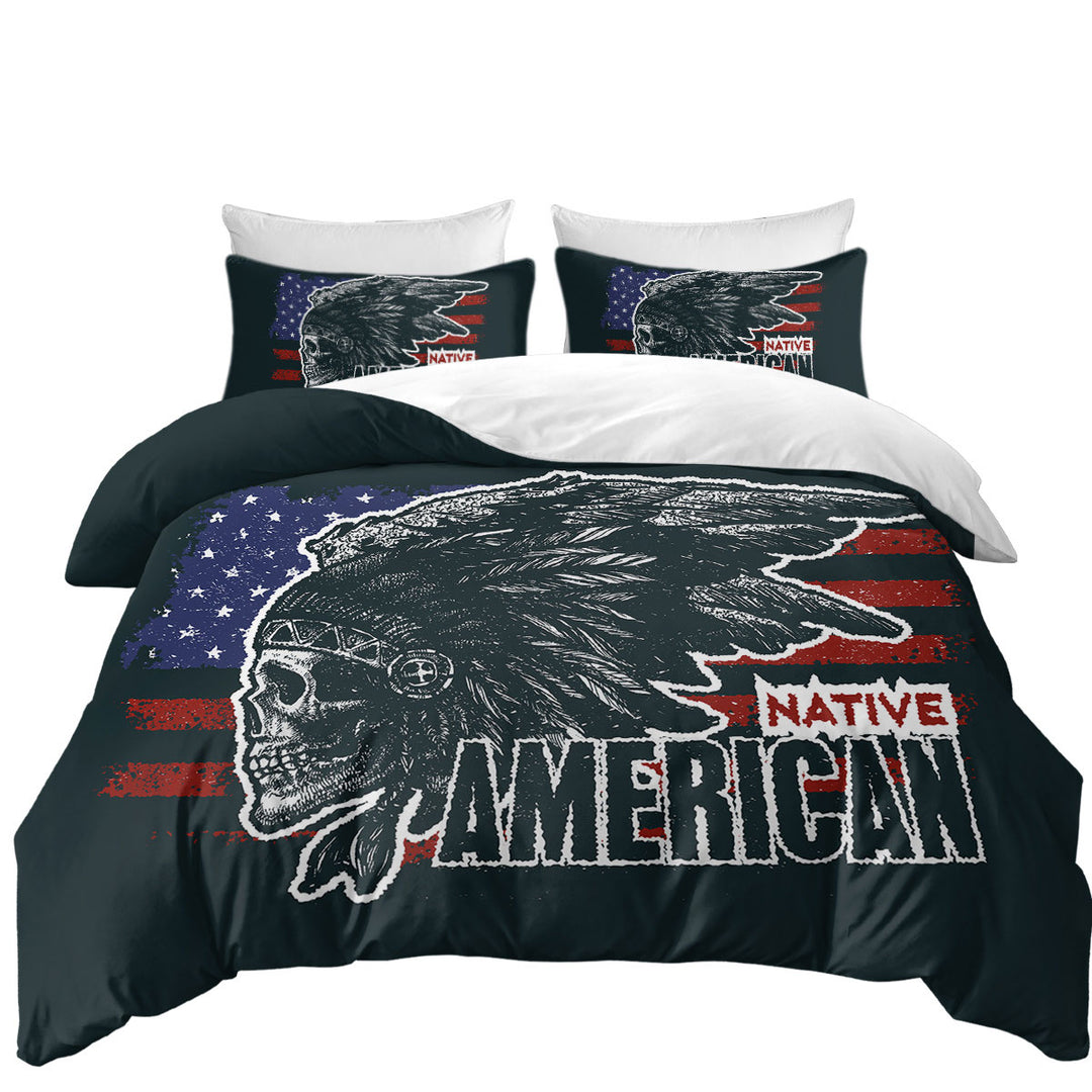 Cool USA Native American Chief Skull Daybed Covers Sets