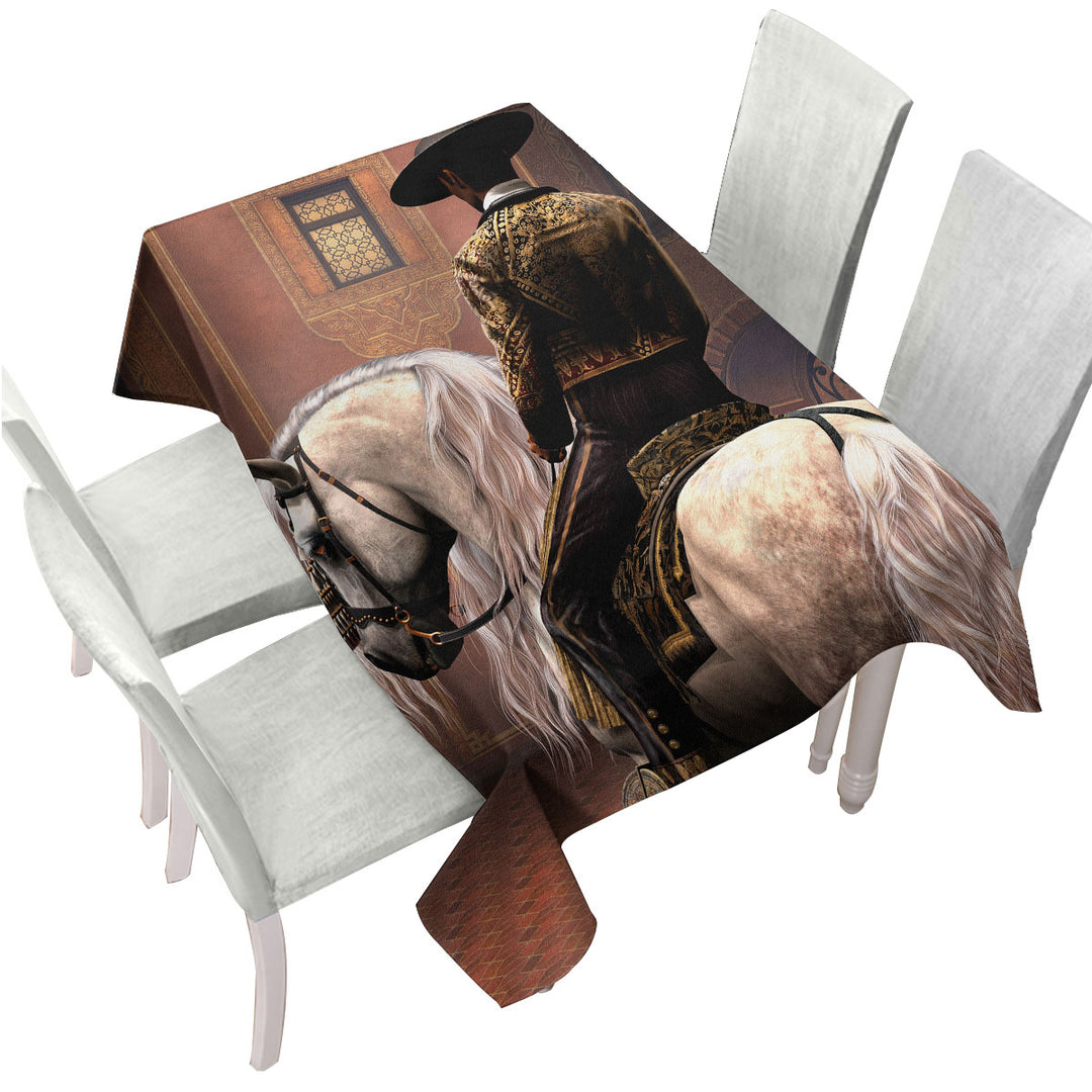 Cool Vaqueros the Latin Cowboy El Caballero Tablecloth