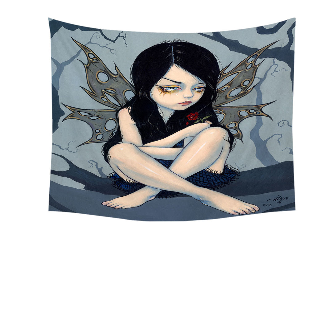 Cool Wall Decor Nothing Left to Dream Melancholy Crying Fairy Tapestry