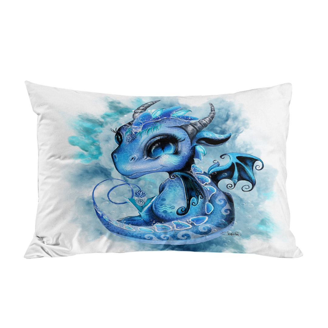 Cool Water Drops Lil Dragon Pillow Case Covers