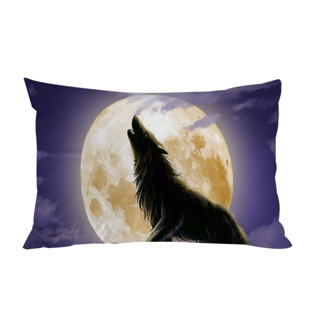 Cool Wolf Howls at a Full Moon Pillow Cases