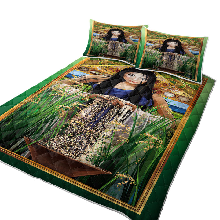 Cool Woman Art Goddess of Rice Coverlets