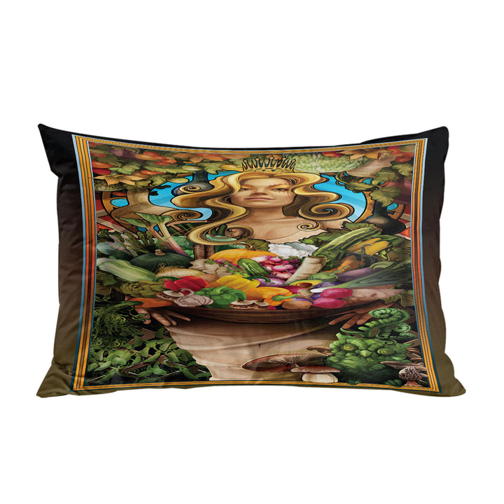 Cool Womens Art Goddess of Vegetables King Pillow Cases