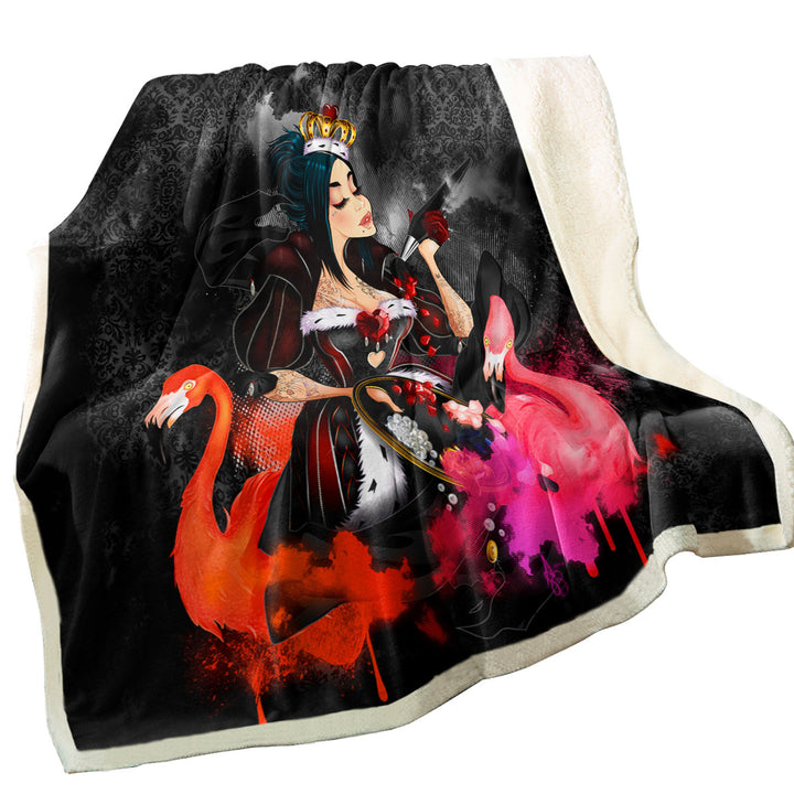 Cool Womens Throws Queen of Arts and Flamingos