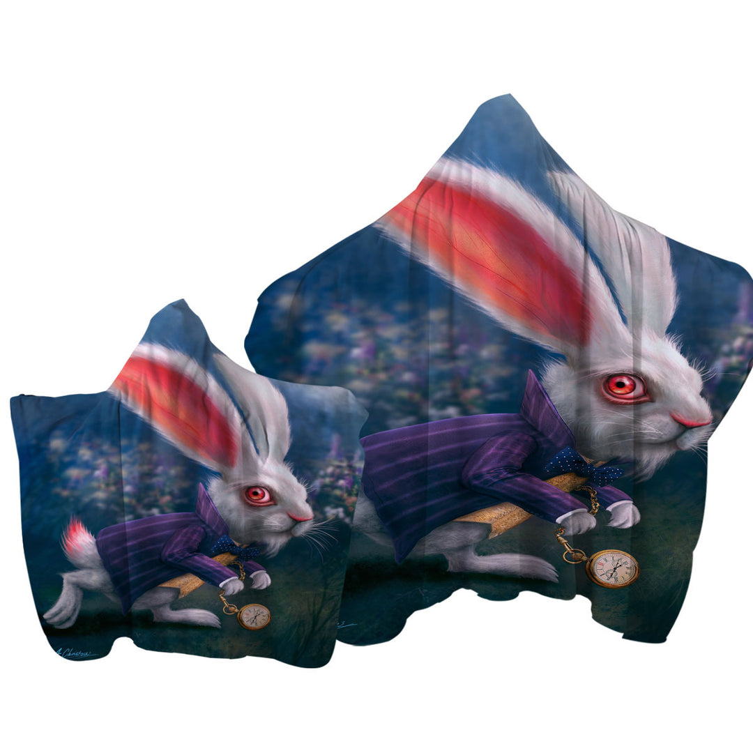 Cool Wonderland Art Rabbit Towel Hoodie