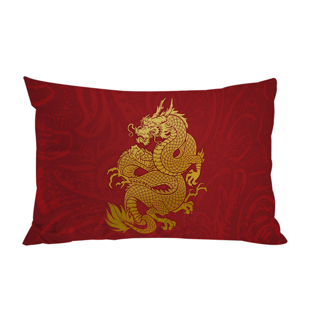 Cool Yellow Chinese Dragon Pillow Cases