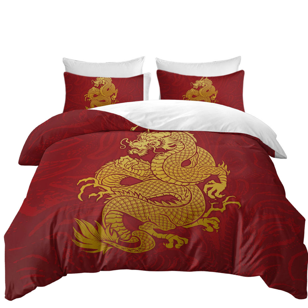 Cool Yellow Chinese Dragon Twin xl Duvet Covers