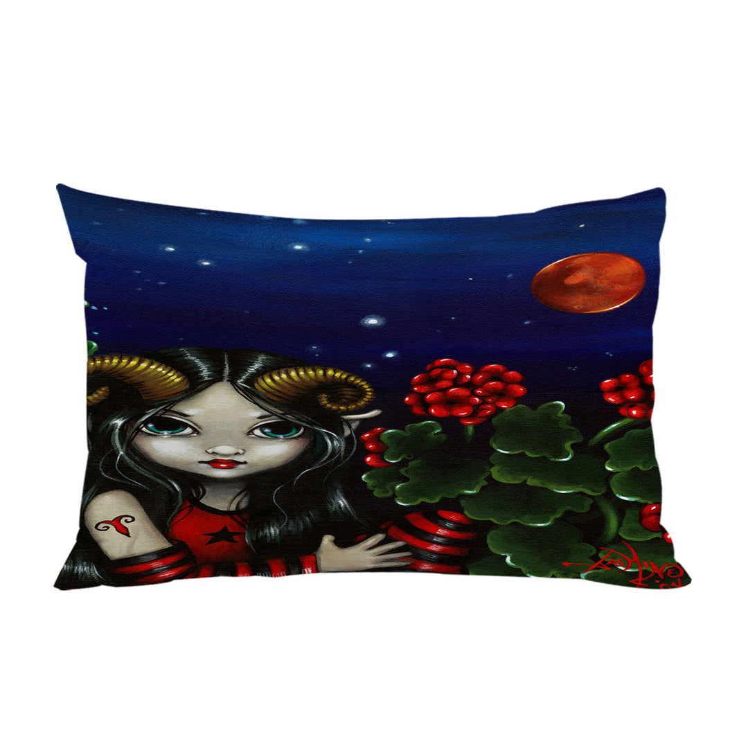 Cool Zodiac Art Aries Night Girl King Pillow Cases