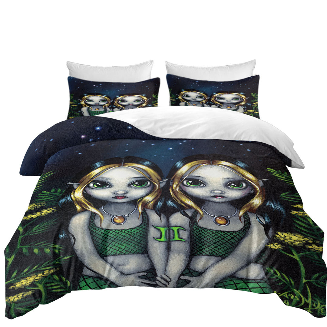 Cool Zodiac Art Gemini Night Elf Girls Coverlets