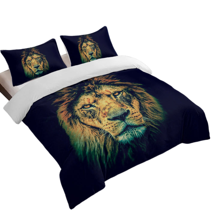 Cool and Fascinating Lion Portrait Duvet Cover