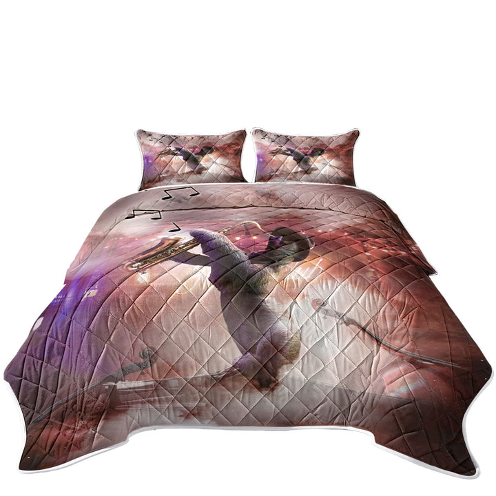 Cool and Funny Playing Saxophone Sloth Coverlets