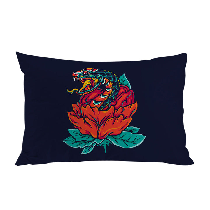 Cool and Scary Snake Rose Pillow Case Covers