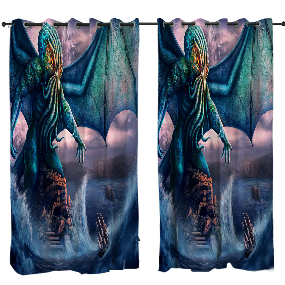 Cool and Scary the Call of Cthulhu Drapes and Curtains