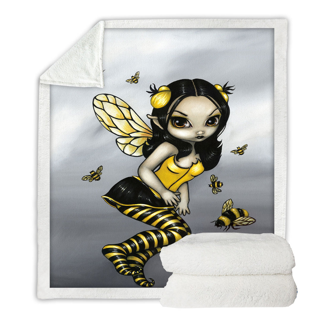 Couch Throws with Bees and Bumblebee Fairy