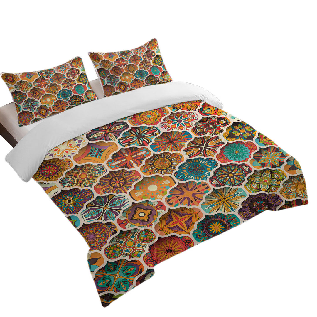 Coverlet with A Bunch of Colorful Moroccan Designs