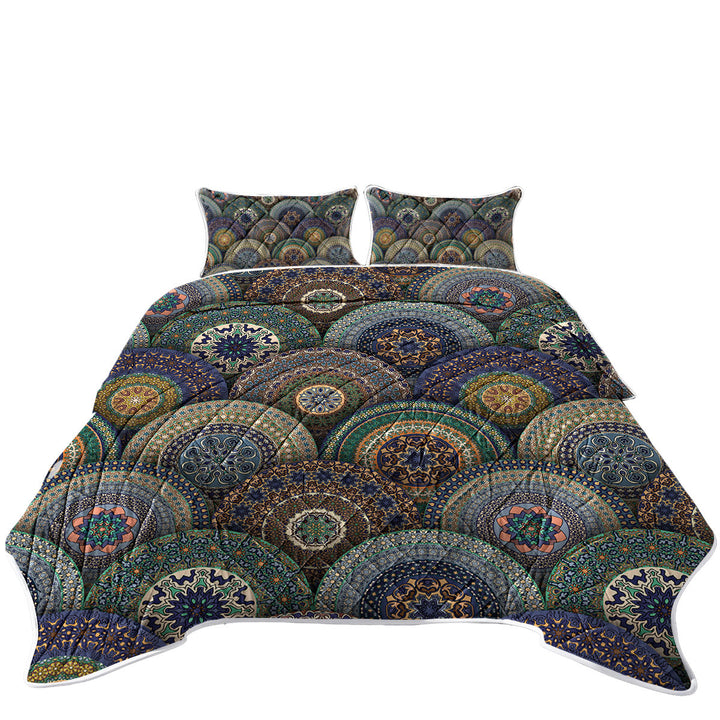 Coverlet with A Bunch of Oriental Mandalas