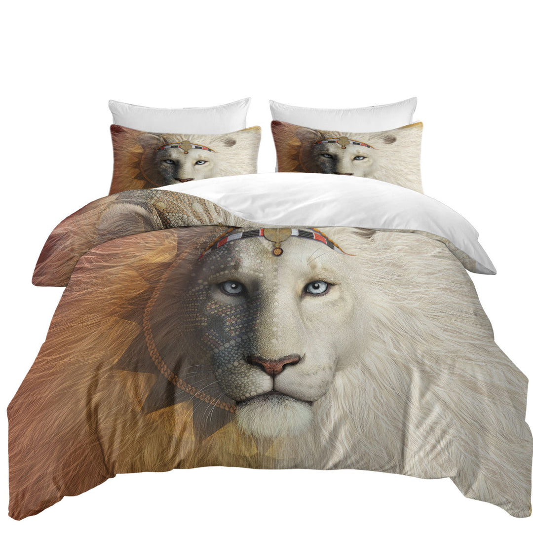 Coverlet with Animal Art Amari the White Lion