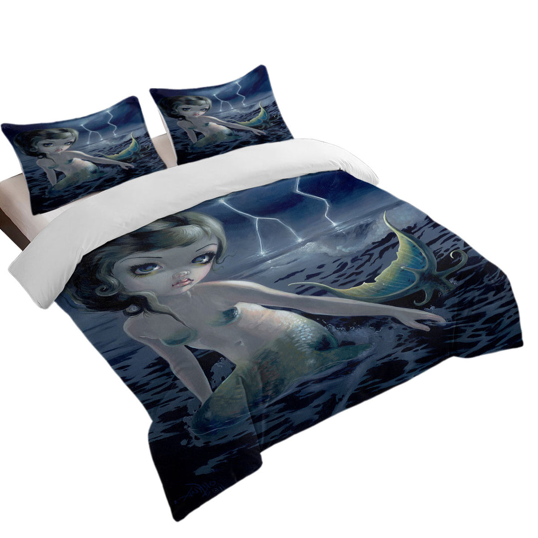 Coverlet with Beautiful Ocean Mermaid the Storm Chaser