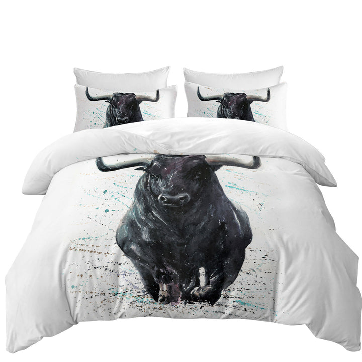 Coverlet with Black Bull