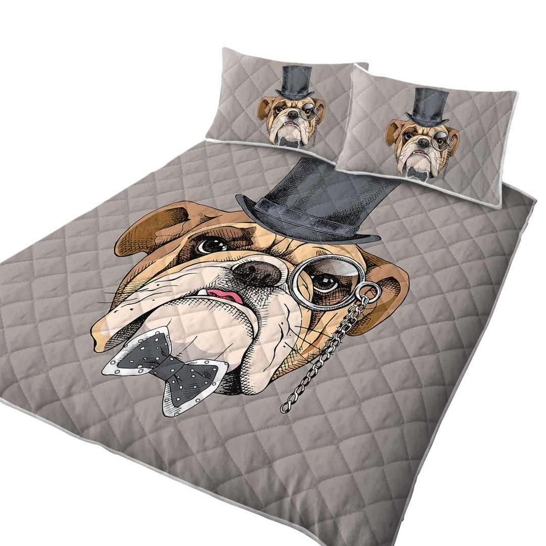 Coverlet with Cool Bulldog Gentleman