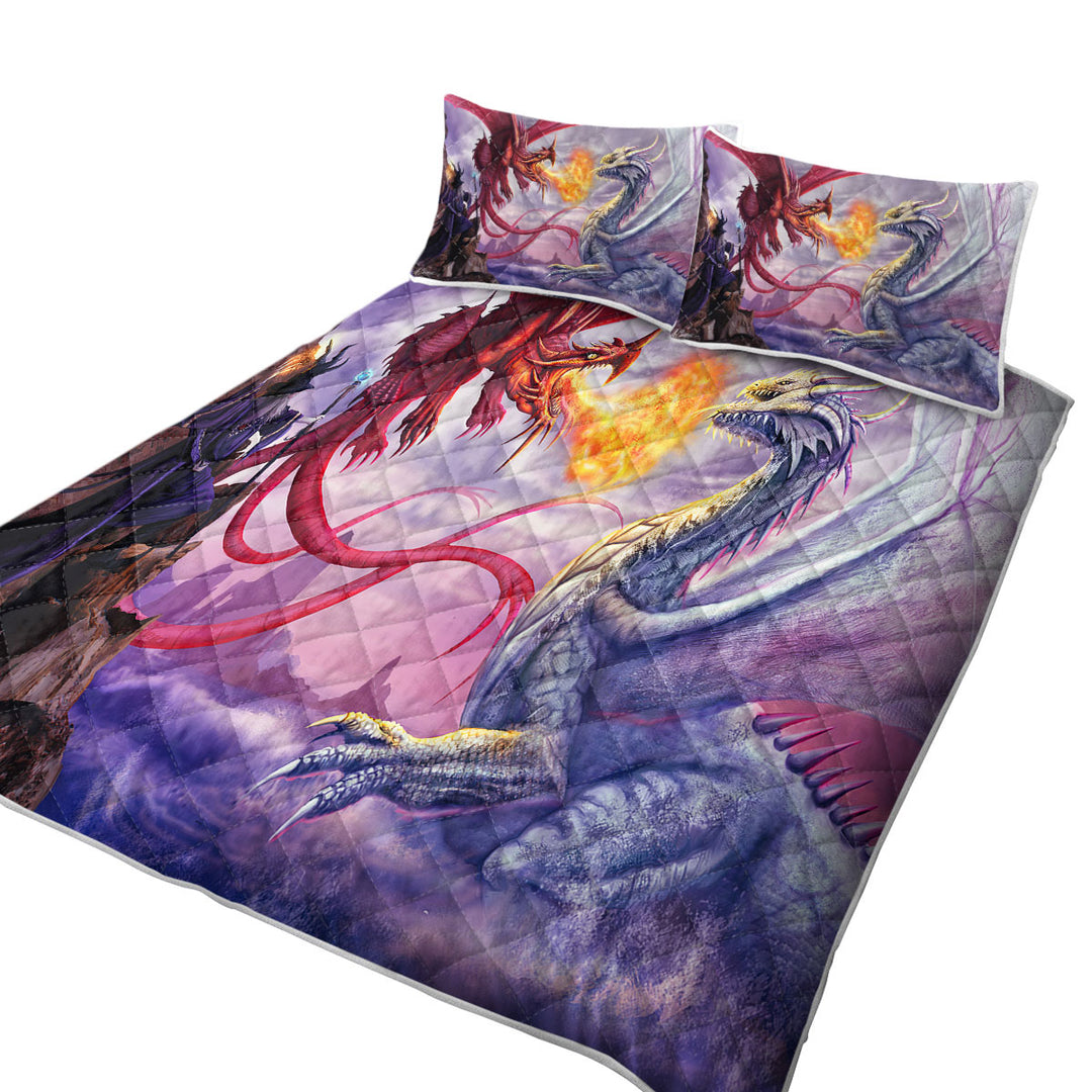 Coverlet with Cool Fantasy Artwork Dragons War