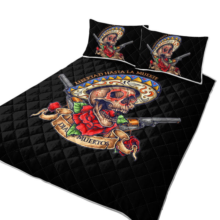 Coverlet with Cool Mexican Skull Free the Dead