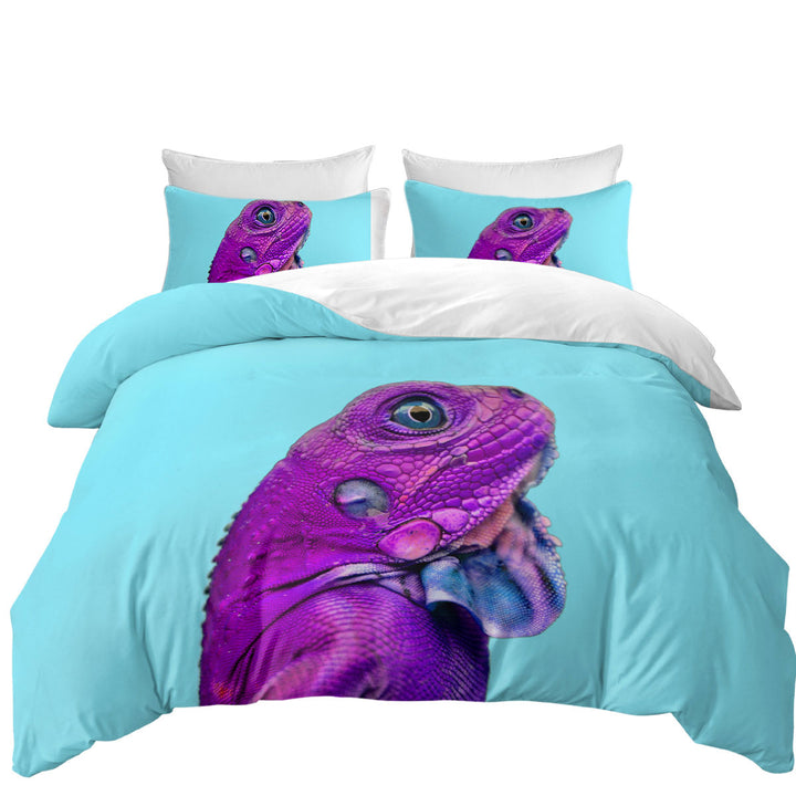 Coverlet with Cool Purple Dragon Lizard