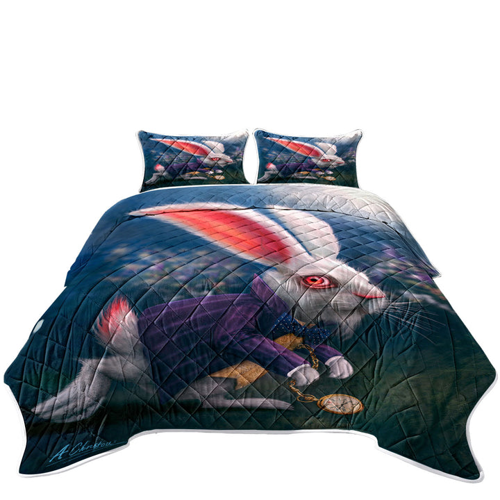 Coverlet with Cool Wonderland Art Rabbit