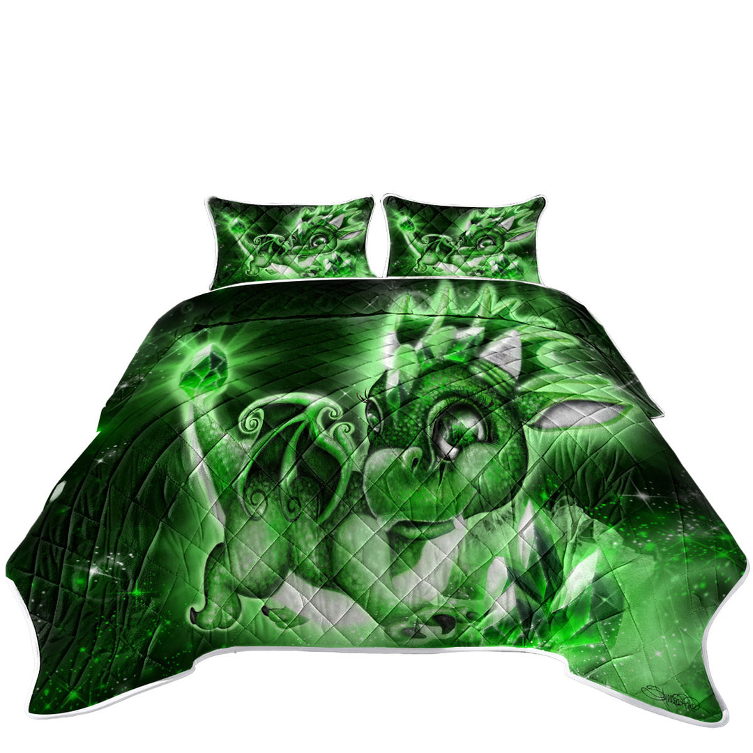 Coverlet with Cute Gift May Emerald Birthstone Lil Dragon