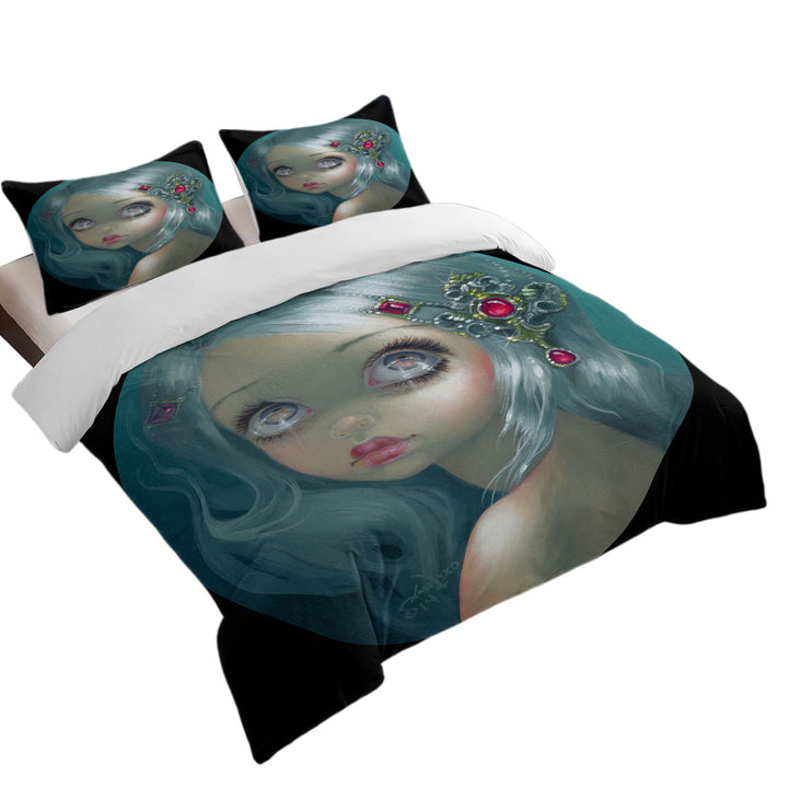 Coverlet with Eyes on the Heavens Beautiful Girl Portrait