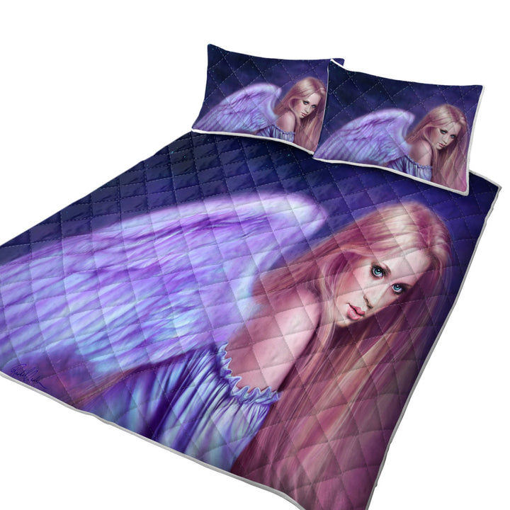 Coverlet with Fantasy Drawing Seraphina the Beautiful Angel