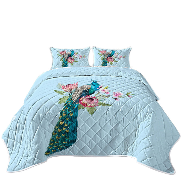 Coverlet with Flowers and Peacock