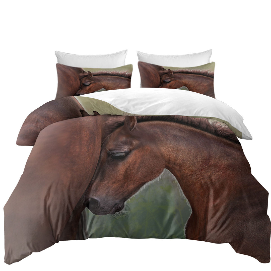 Coverlet with Horse Art Cute Momma with Foal