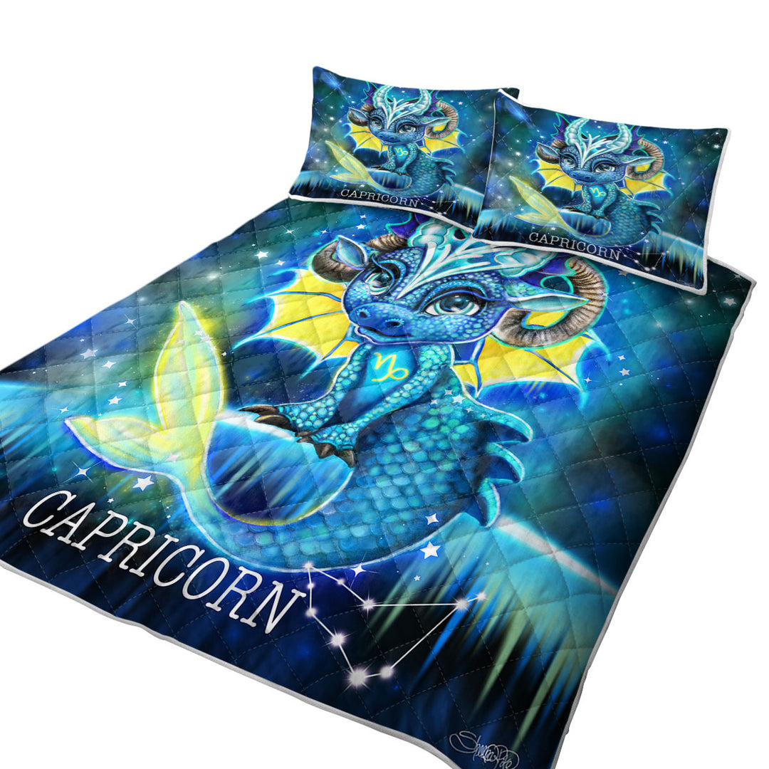 Coverlet with Kids Fantasy Art Capricorn Lil Dragon