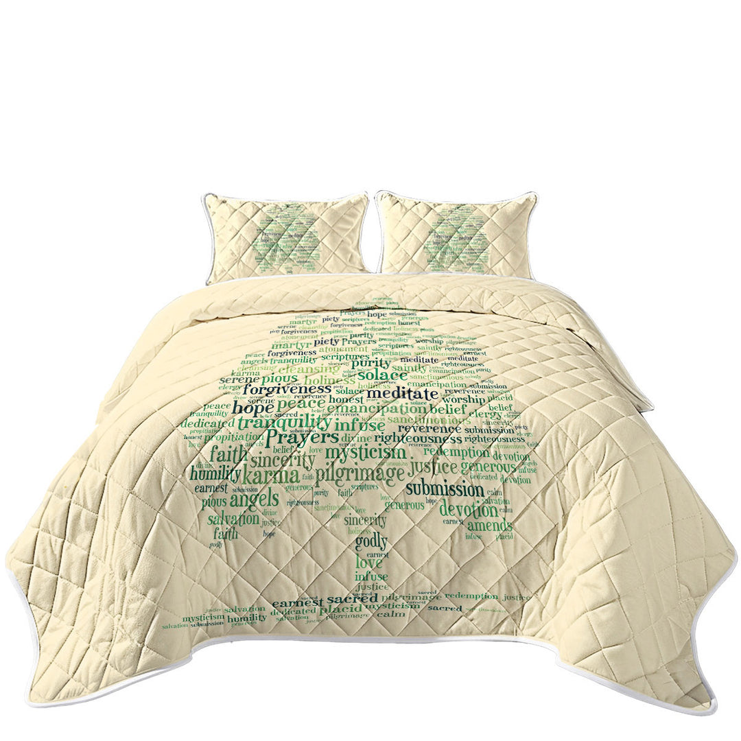 Coverlet with Positive Mood Words Tree