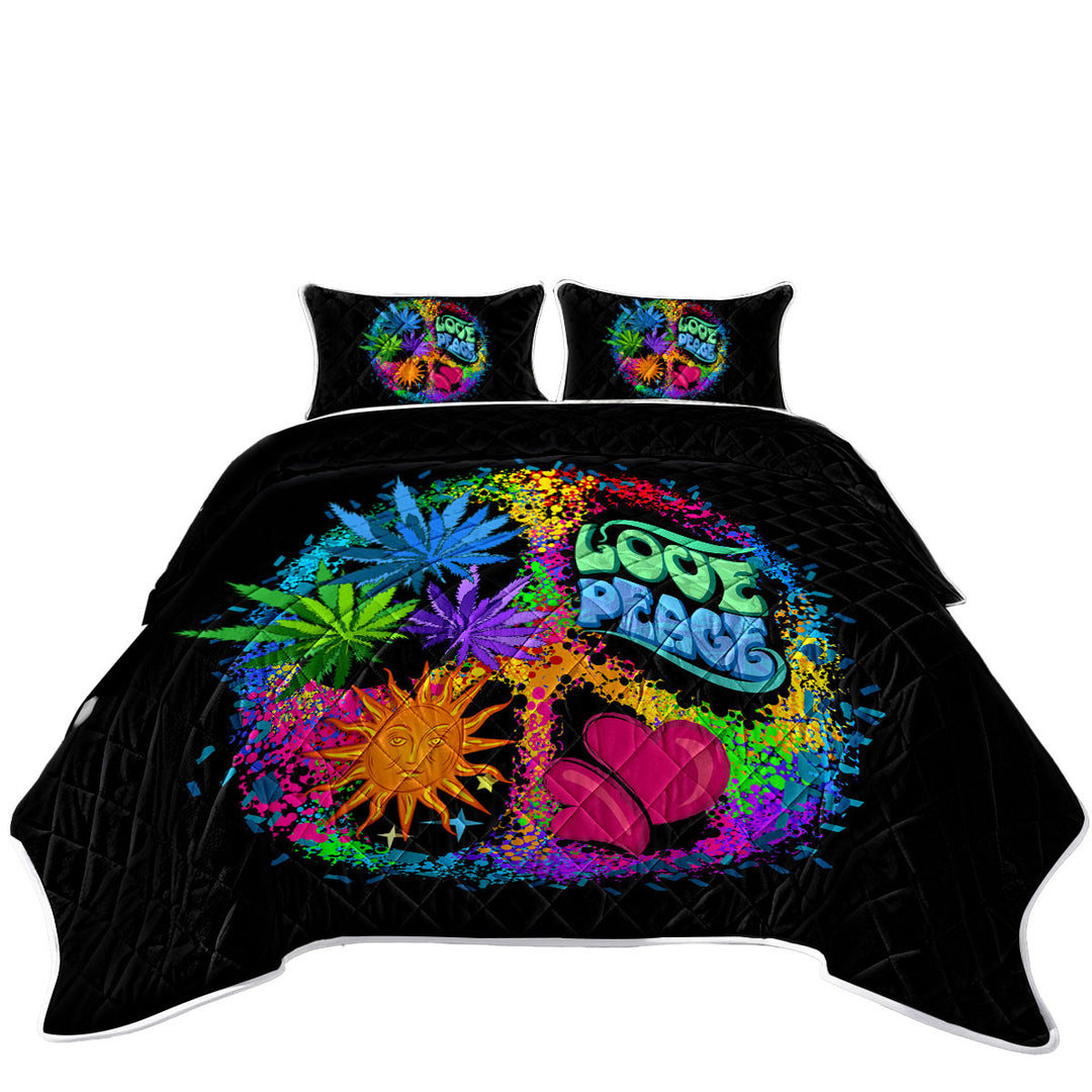 Coverlet with Retro 420 Peace and Love