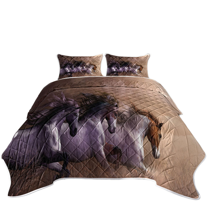 Coverlet with Run To Freedom Wild Horses