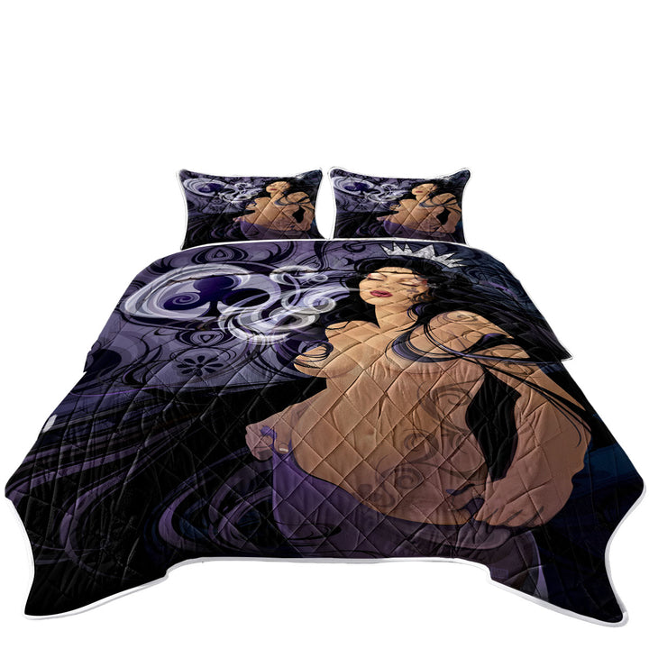 Coverlet with Sexy Cool Art Queen of Clubs