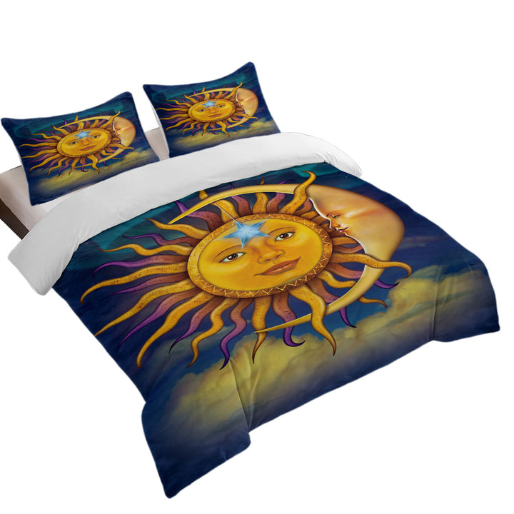 Coverlet with Star Sun Moon