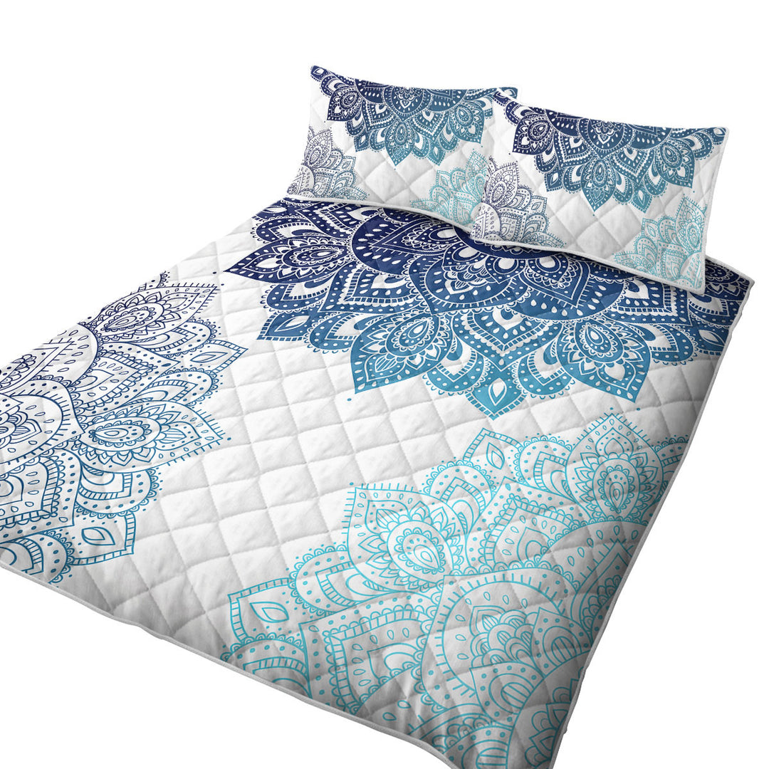 Coverlet with Teal Blue Mandala